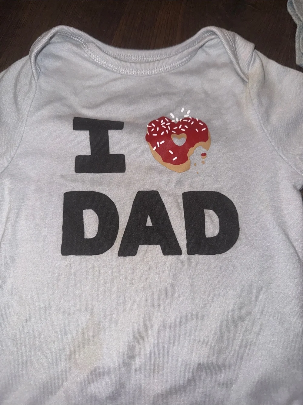 Old Navy Gray Baby One-Piece Bodysuit Set with Donut & Slogan